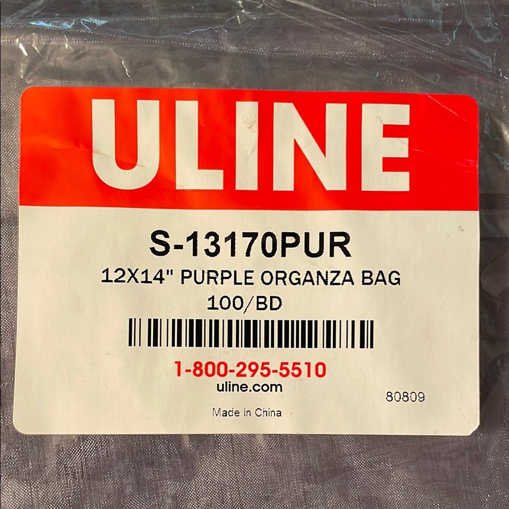 70 high quality ULINE Purple Organza Gift Bags